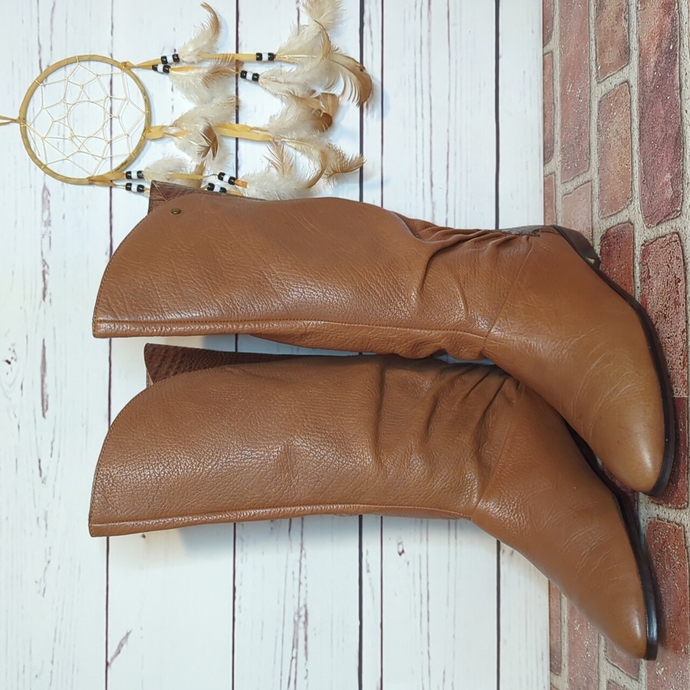 Vintage Etienne Aigner Designer Croc Alligator Leather 80's Women's‎ Boots 8.5